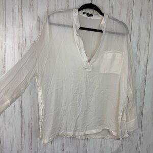 Vince 100% silk cream white blouse